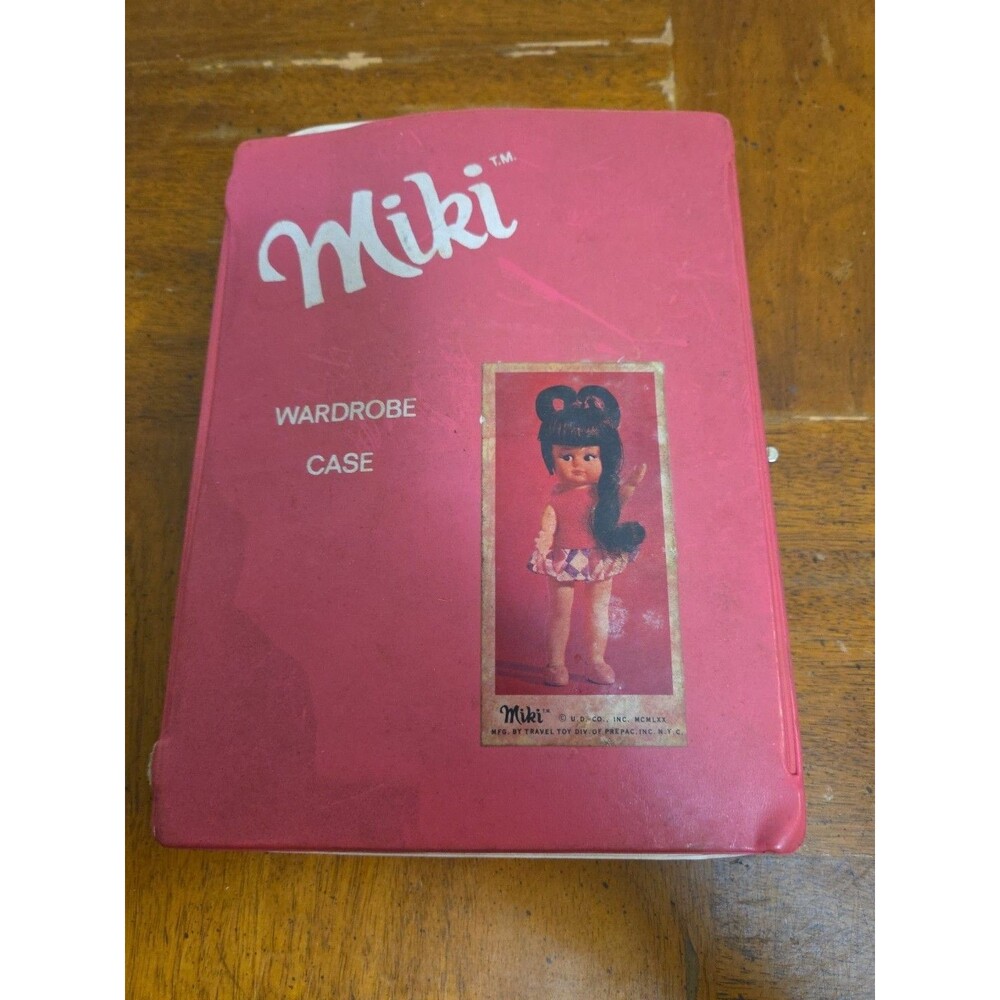 Miki Doll Pink Wardrobe Case Travel Storage Uneeda 1970 Vintage